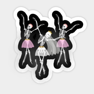 White Wedding Dancing Macabre Skeletons Sticker